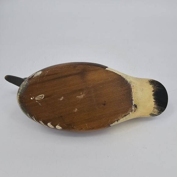 Vintage Handcarved Glass Eye 13" Wooden Duck Decoy Painted Hunting *READ* - Picture 11 of 12